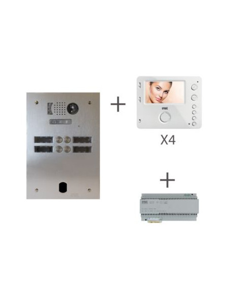 KIT VIDEO ALU 2R 2 BP 2 VOICE PROGRAMMÉ URMET KV83/202