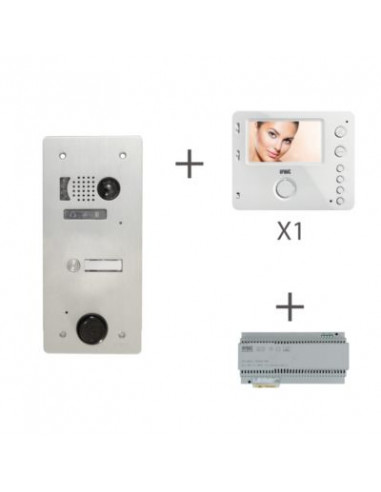 KIT VIDEO ALU 1R 2 BP 2 VOICE PROGRAMMÉ URMET KV83/102