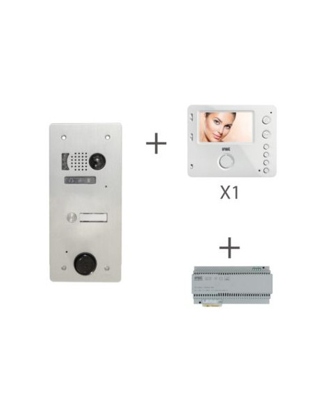 KIT VIDEO ALU 1R 2 BP 2 VOICE PROGRAMMÉ URMET KV83/102