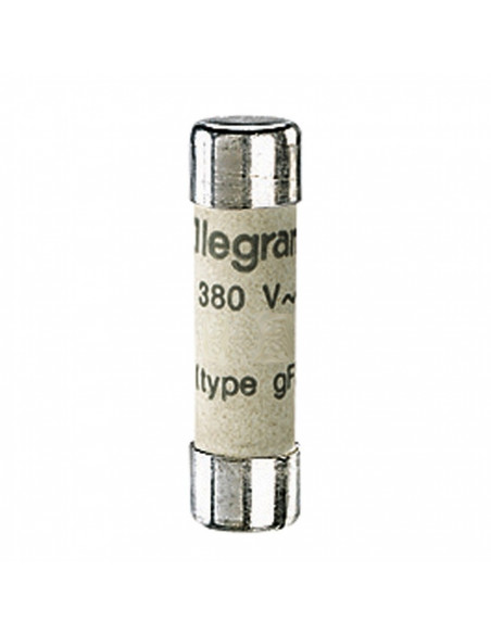 Cartouche industrielle cylindrique type gG 8x32mm sans voyant 6A LEGRAND 012306