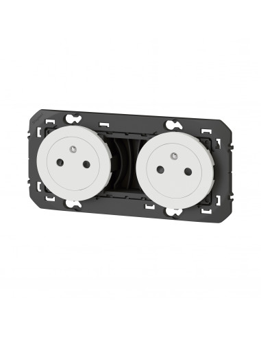 DOUBLE PRISE DE COURANT 2P+T SURFACE PRE-CABLEE BLANC COMPOSABLE DOOXIE LEGRAND 095218