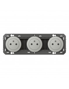 TRIPLE PRISE DE COURANT 2P+T SURFACE PRE-CABLEE ALUMINIUM COMPOS. DOOXIE LEGRAND 095249