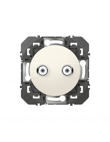 PRISE RESEAU CABLE AFORME DOUBLE F BLANC DOOXIE LEGRAND 600357