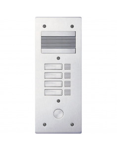 Platine de rue Série 200 audio étroite façade Alu 4 mm 4 appels BTICINO 308204 2