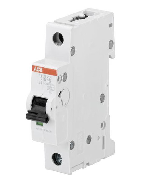DISJONCTEUR S201 1P 0.5A COURBE K RACCORDEMENT A VIS - 10KA (1MODULE) ABB 352175 2CDS251001R0157