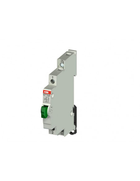 BOUTON POUSSOIR 16A 250V AC 1O+1F VERT ABB 703152 2CCA703152R0001