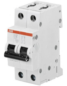 DISJONCTEUR S202 2P 40A COURBE C RACCORDEMENT A VIS - 10KA (2MODULES) ABB 352242 2CDS252001R0404