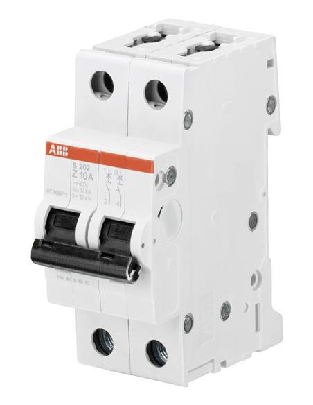 DISJONCTEUR S202 2P 3A COURBE Z RACCORDEMENT A VIS - 10KA (2MODULES) ABB 353206 2CDS252001R0318