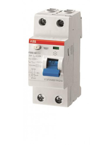 INTER. DIF. (F202) 2P 100A 100MA TYPE A ABB 440182 2CSF202101R2900