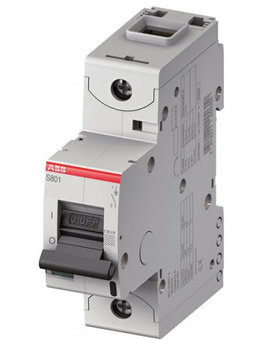 DISJONCTEUR S801S 1P 16A COURBE B RACCORDEMENT A VIS - 50KA (1.5MODULE) ABB 742113 2CCS861001R0165