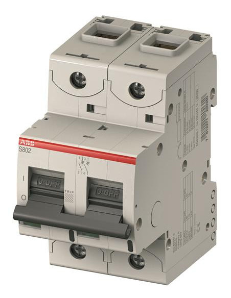DISJONCTEUR S802C 2P 40A COURBE C RACCORDEMENT A VIS - 25KA (3MODULES) ABB 744242 2CCS882001R0404