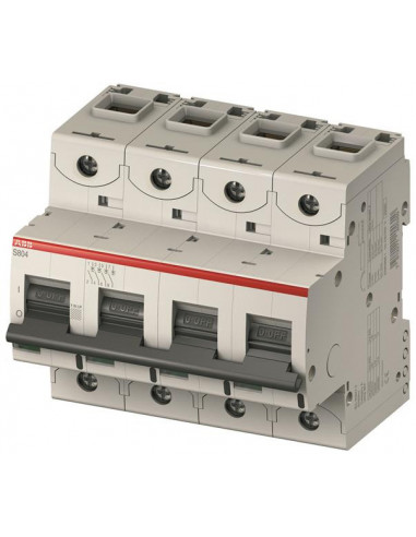 DISJONCTEUR S804C 4P 63A COURBE C RACCORDEMENT A VIS - 25KA (6MODULES) ABB 744444 2CCS884001R0634