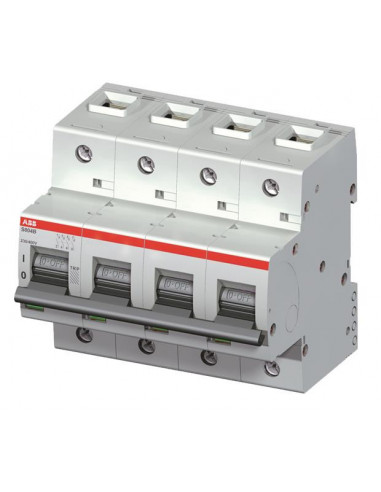 DISJONCTEUR S804B 4P 100A COURBE C RACCORDEMENT A VIS - 16KA (6MODULES) ABB 745446 2CCS814001R0824