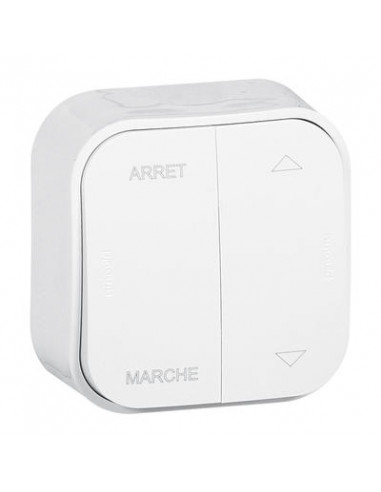 Interrupteur individuel de volets roulants saillie Profil Eco Blanc Arnould 54208