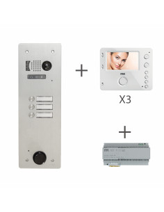 KIT VIDEO ALU 1R 3 BP 2 VOICE PROGRAMMÉ URMET KV83/103 2