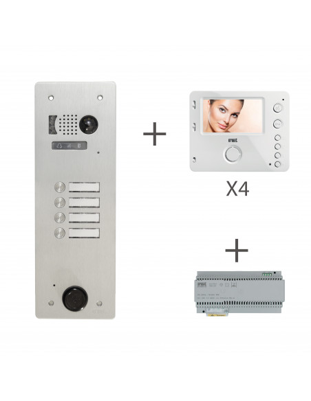 KIT VIDEO ALU 1R 4 BP 2 VOICE PROGRAMMÉ URMET KV83/104