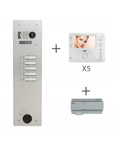 KIT VIDEO ALU 1R 5 BP 2 VOICE PROGRAMMÉ URMET KV83/105