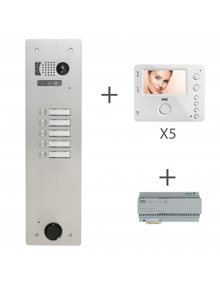 KIT VIDEO ALU 1R 5 BP 2 VOICE PROGRAMMÉ URMET KV83/105