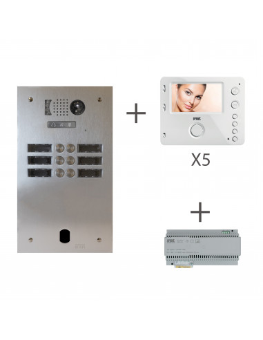 KIT VIDEO ALU 2R 5 BP 2 VOICE PROGRAMME URMET KV83/205
