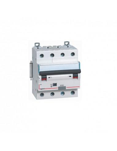 Disjoncteur différentiel monobloc DX³6000 10kA à vis 4 Pôles 400V 20A type F 30mA Courbe C 4 Modules LEGRAND 411245