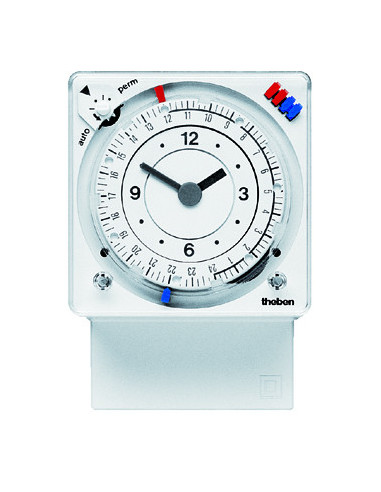 Interrupteur horaire mécanique avec reserve de marche 72 72 24h 7j 1 c inv THEBEN 2890008