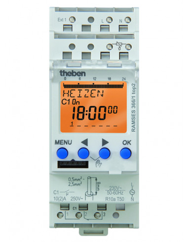 Thermostat d'ambiance programmable modulaire 1 c sans sonde THEBEN 3660100