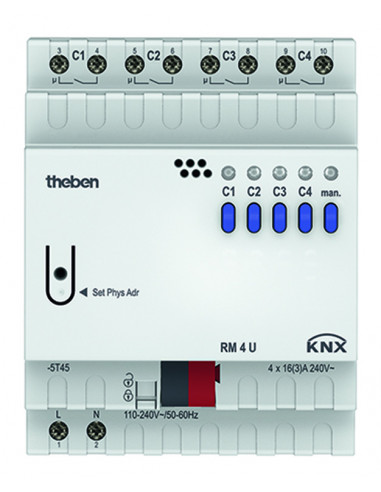 Module Actionneur commutation 4c + fonc logiques RM 4 U KNX THEBEN 4940223