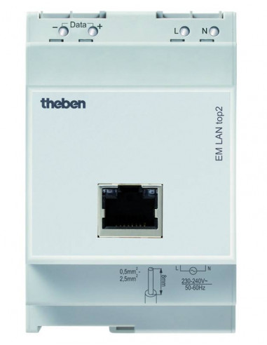 Interface connexion lan pour Interrupteur horaire digital annuel top2 THEBEN 6490900