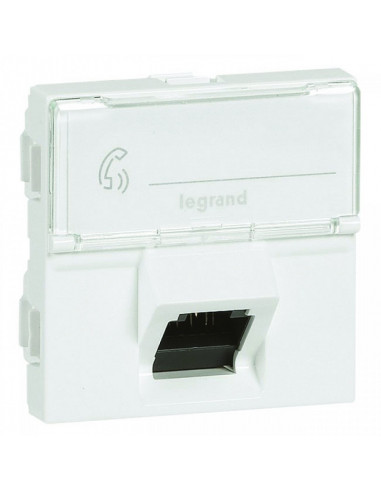 Prise RJ45 catégorie 6A STP inclinée à 45° avec blindage métal Mosaic 2 modules blanc LEGRAND 076508