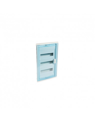 Coffret modulaire encastré 3 rangées 36+6 modules avec porte isolante galbée transparente LEGRAND 001523
