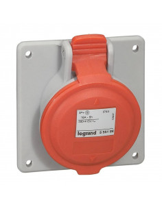 Prise à entraxes unifiés fixe P17 IP44 16A de 380V à 415V 3P+N+T LEGRAND 555189 2