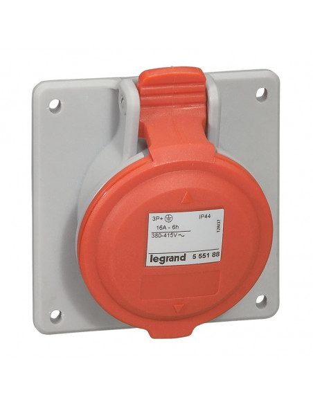 Prise à entraxes unifiés fixe pour tableau P17 IP44 16A 380V~ à 415V~ 3P+T LEGRAND 555188