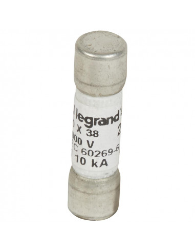 Fusible cylindrique 1000V 10x38mm gPV pour application photovoltaïque 20A LEGRAND 414630