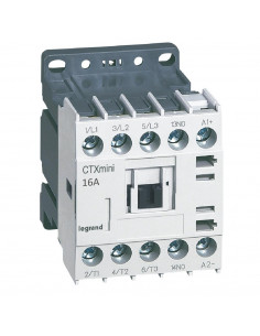 Mini-contacteur de puissance CTX³ 3 pôles 16A avec contact auxiliaire 1NO tension de commande 24V LEGRAND 417061 2