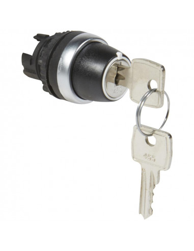 Bouton tournant non lumineux à clé n°455 IP69 Osmoz composable 2 positions fixes 90° pour extraction clé LEGRAND 023954