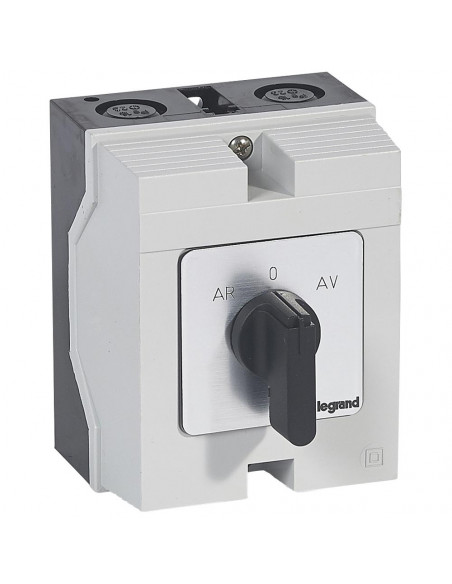 Commutateur à cames de moteur triphasé inverseur de sens de marche 1 vitesse PR12 5 contacts boîtier 96x120mm LEGRAND 027770