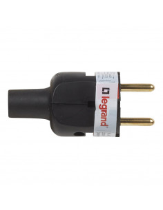 FICHE 2 POLES 16A CAOUTCHOUC NOIR LEGRAND 050181