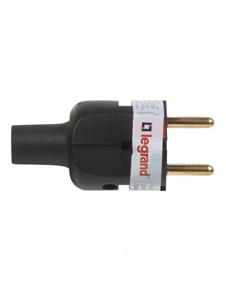 FICHE 2 POLES 16A CAOUTCHOUC NOIR LEGRAND 050181