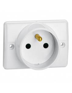 Prise à encastrer pour plinthe 2P+T 16A 250V~ blanc LEGRAND 050860