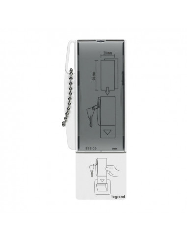 Badge porte-clé avec porte-étiquette pour utilisation avec interrupteur à badge LEGRAND 089806