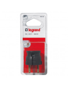 FICHE 2P 16A EXTRA PLAT NOIR LEGRAND 093984