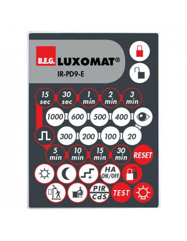 Télécommande infrarouge pour gamme M-1/2C B.E.G LUXOMAT IR-PD-1C-E 92077