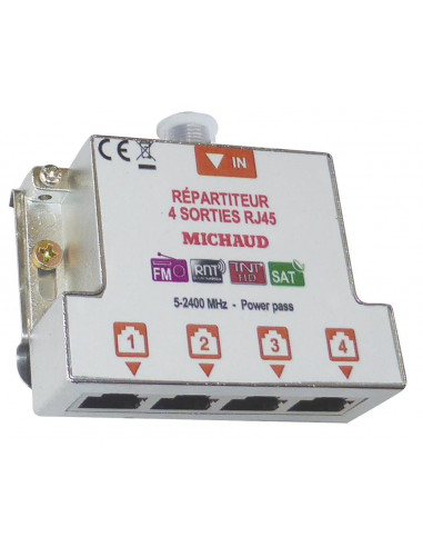 REPARTITEUR Gr2 TV 4 SORTIES RJ45 MICHAUD LB024