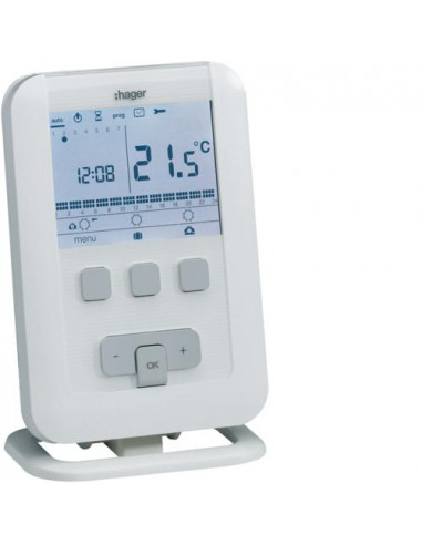 Programmateur radio pour chauffage électrique 1-2-3 zones 7j HAGER EK660P