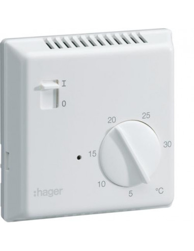 Thermostat ambiance électronique saillie chauffage électrique avec entrée  fil pilote 230V HAGER 25513