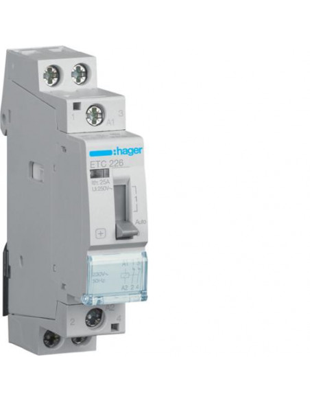Contacteur Jour-Nuit 25A. 2O. 230V HAGER ETC226