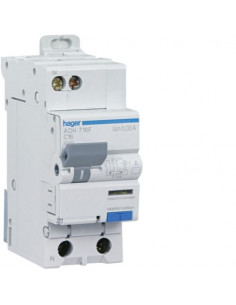 Disjoncteur différentiel 1P+N 3kA C-16A 30mA type Haute Immunité HAGER ADH716F