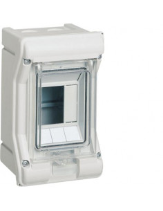Coffret sécurité vector IP55 IK07 cl.II à équiper 1 rangée 6 modules h190xl165mm HAGER VE103F