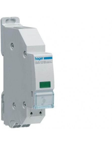 Voyant LED vert 230VAC QC passage de barre HAGER SVS121B