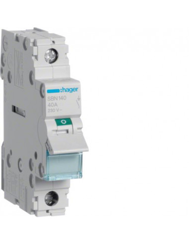 Interrupteur modulaire 1 pôle 40A HAGER SBN140